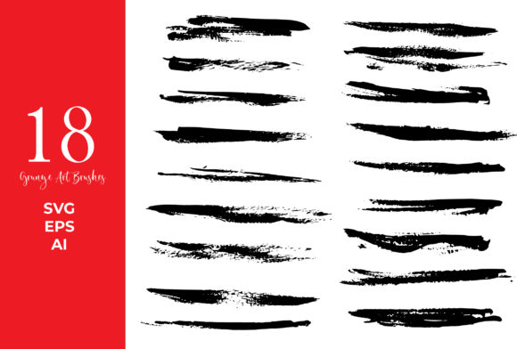 18 Grunge Art Brushes for Graphics and Design Assets
