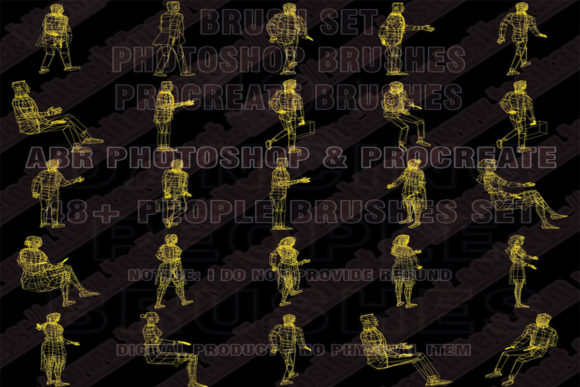 48 People Brushes Photoshop Procreate for Modern Graphics