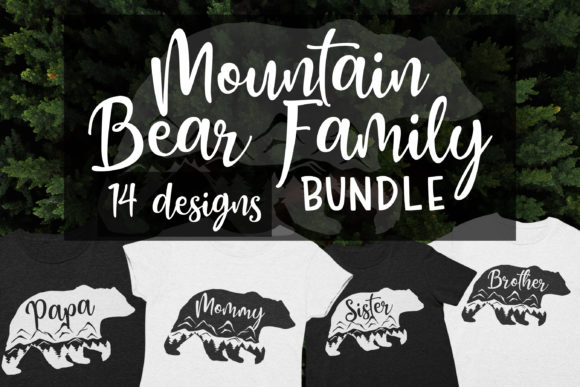 Bear Family Mountain Bear Clipart for Graphics & Illustrations