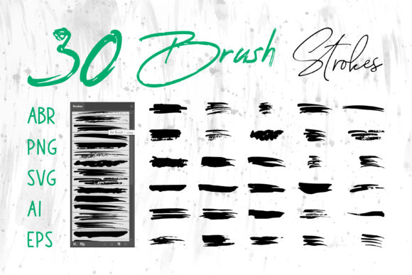 Black Grunge Brush, Photoshop Brush Set for Graphics and Brushes