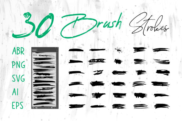 Brush Set, Abstract Grunge Brush Set for Web and Editorial Design