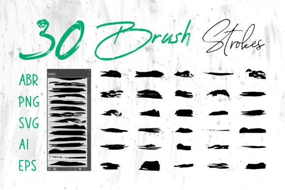 Brush Set, Hand Paint Grunge Graphics for Crafters