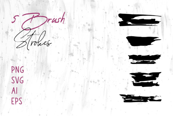 Brush Strokes Black - A Versatile Graphic Design Asset for Crafters