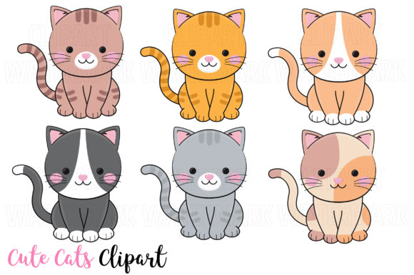 Cute Cats Clipart Graphics for Illustrations
