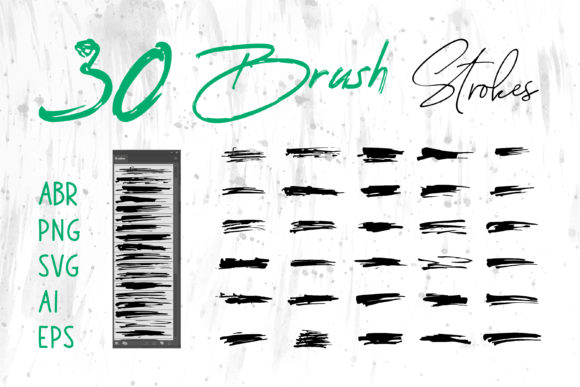 Ink Brush Set, Brush Strokes for Modern Graphics and Brushes