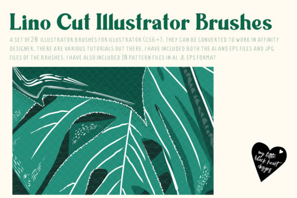 Lino Cut Illustrator Brushes for Graphics and Editorial Design