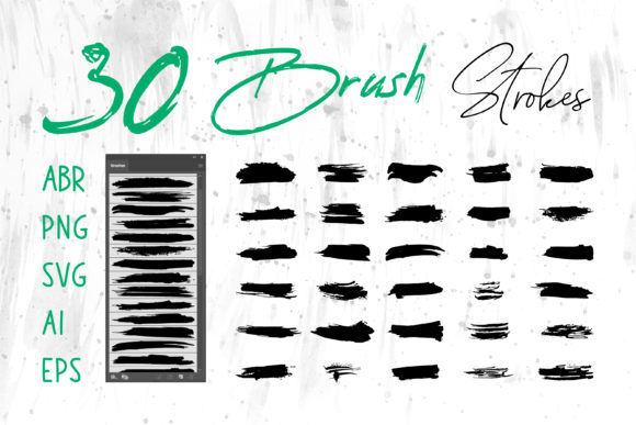 Procreate Brush, Grunge Brush Stroke Set: Graphics for Bold Branding
