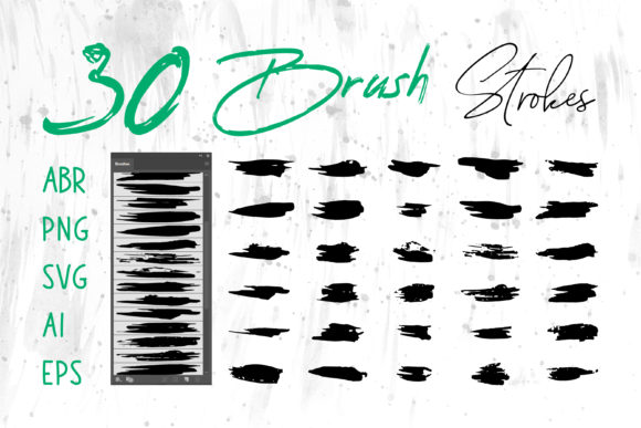 Watercolor Brush, Grungy Brush Strokes for Graphics and Brushes