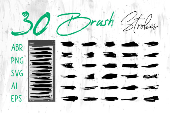 Watercolor Brush Set, Grunge Brush for Graphics and Brushes