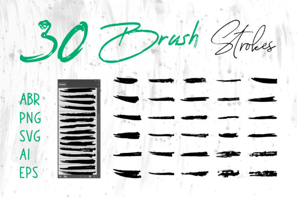 Watercolor Grungy Brush, Ink Brush Set for Graphics